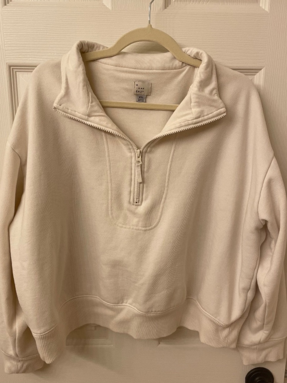 A NEW DAY Quarter-Zip ✰ Cream/White ✰ XXL